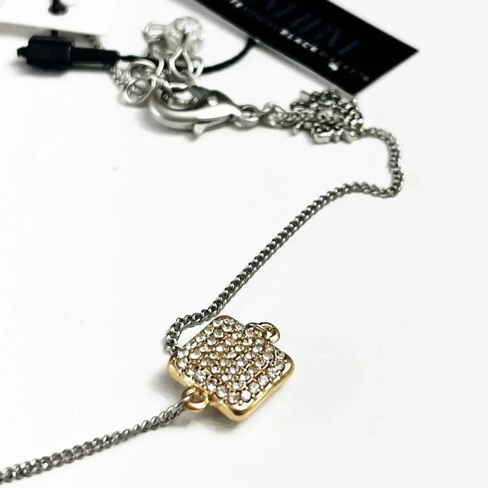 NEW White House Black Market Silver Chain & CZ Necklace